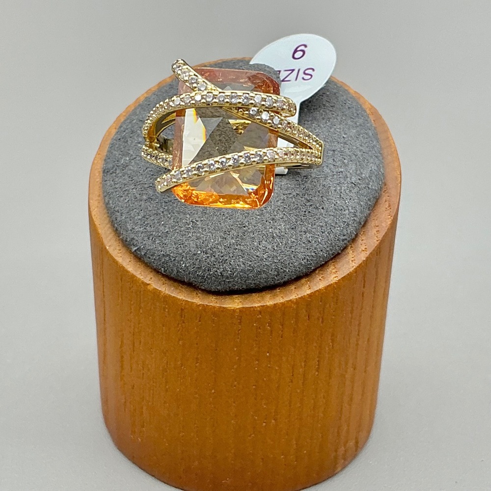 Bomb Party Ring Women Orange Intertwined In You Lab Created Amber Topaz Size 9